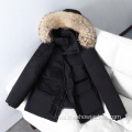 Chaqueta acolchada de invierno unisex personalizada Abrigo de plumón negro